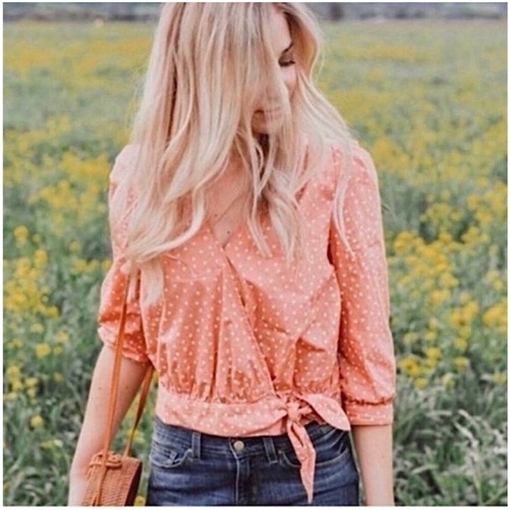 MADEWELL Boho Romantic Vintage Inspired Wrap Top in Star Scatter Size S